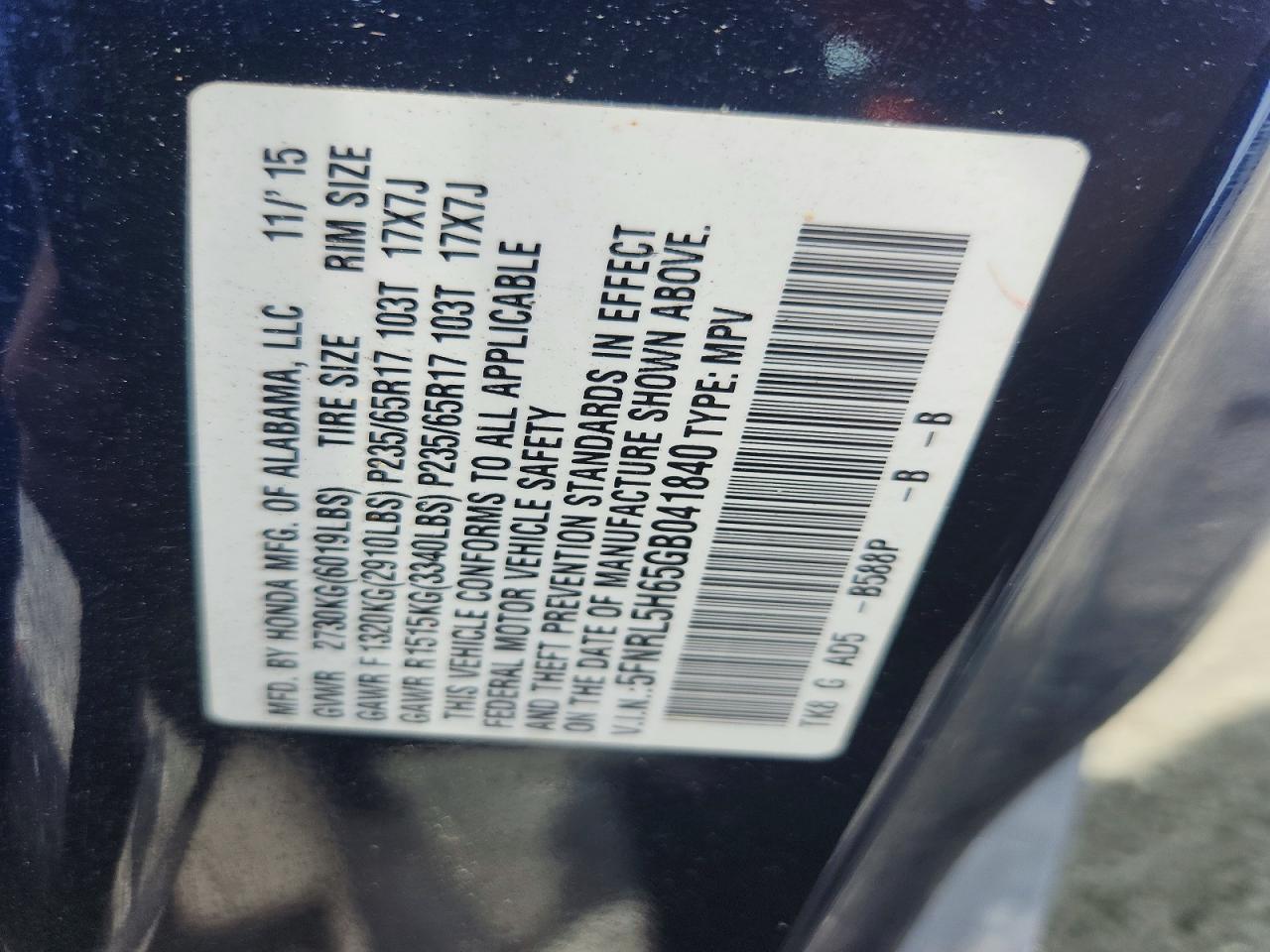 Honda Odyssey Exl