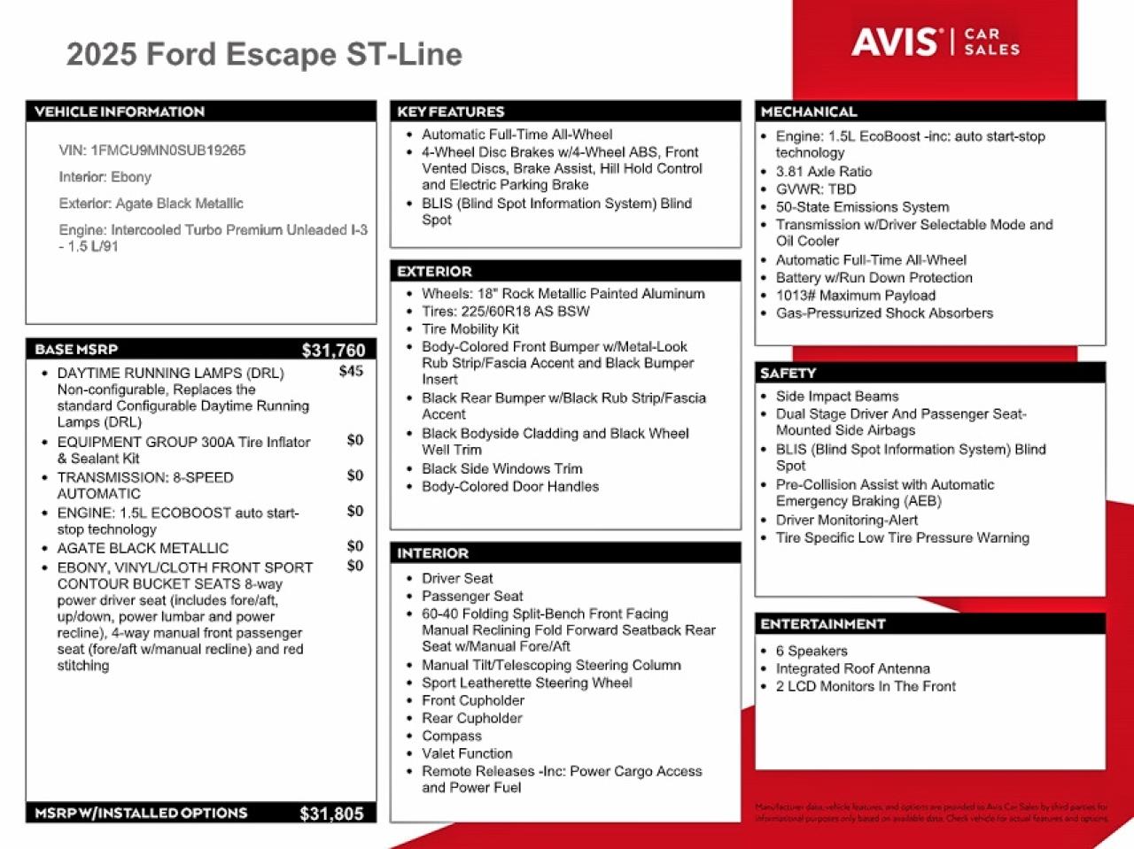 Ford Escape St Line