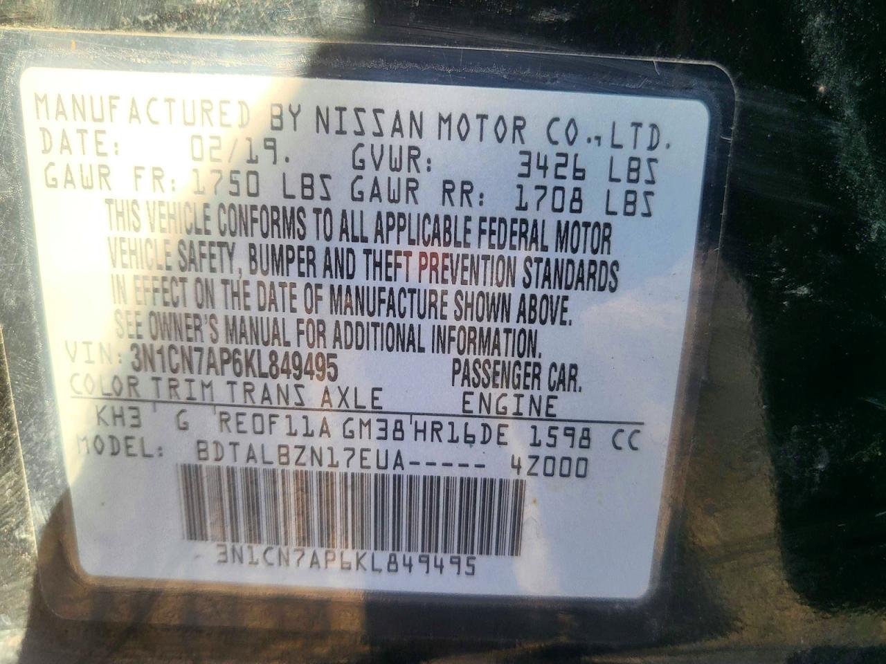 Nissan Versa Sv