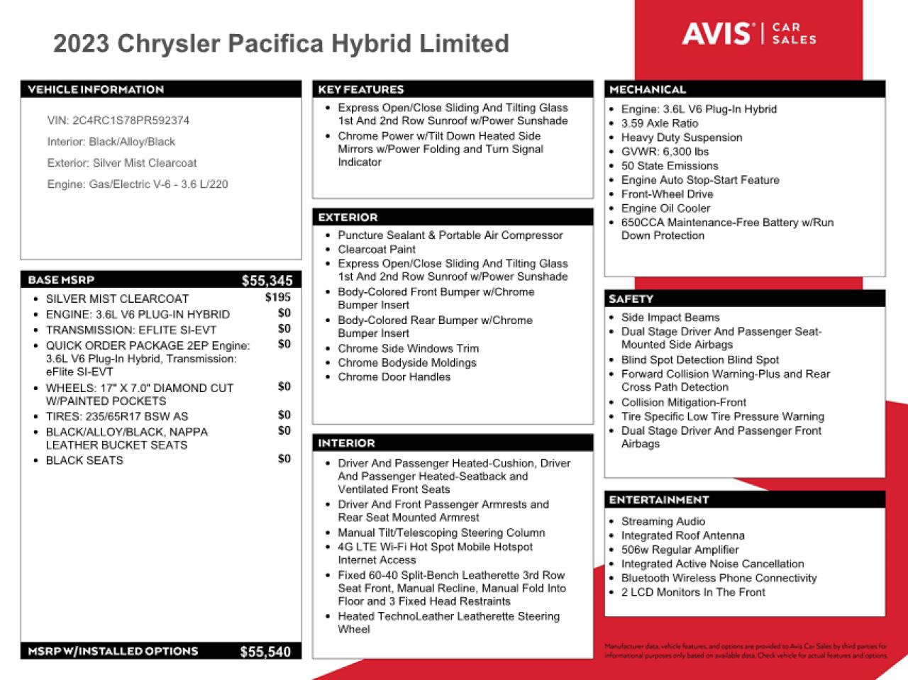 Chrysler Pacifica Hybrid Limited