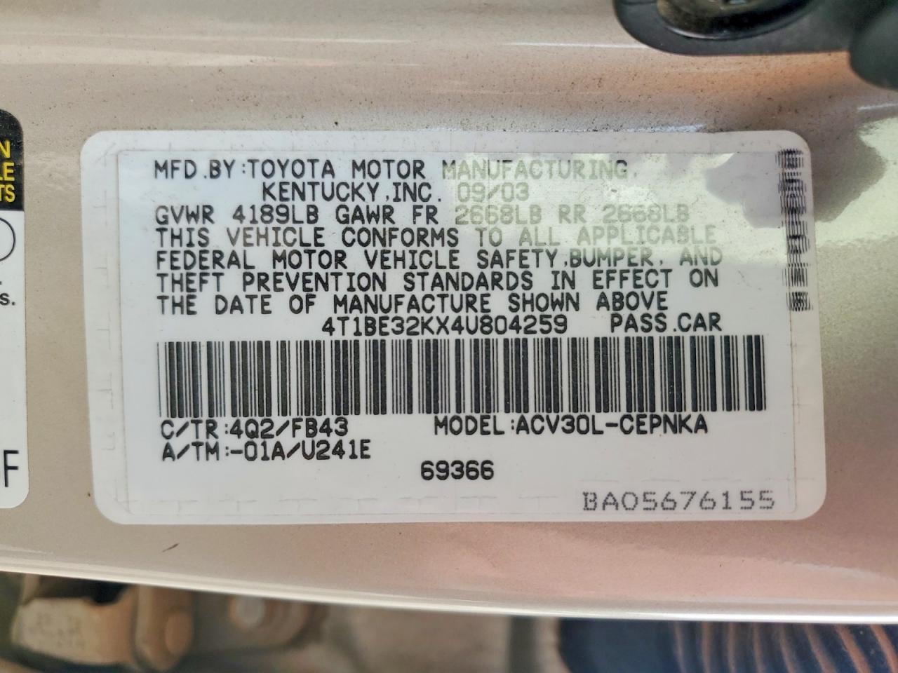 Toyota Camry Le