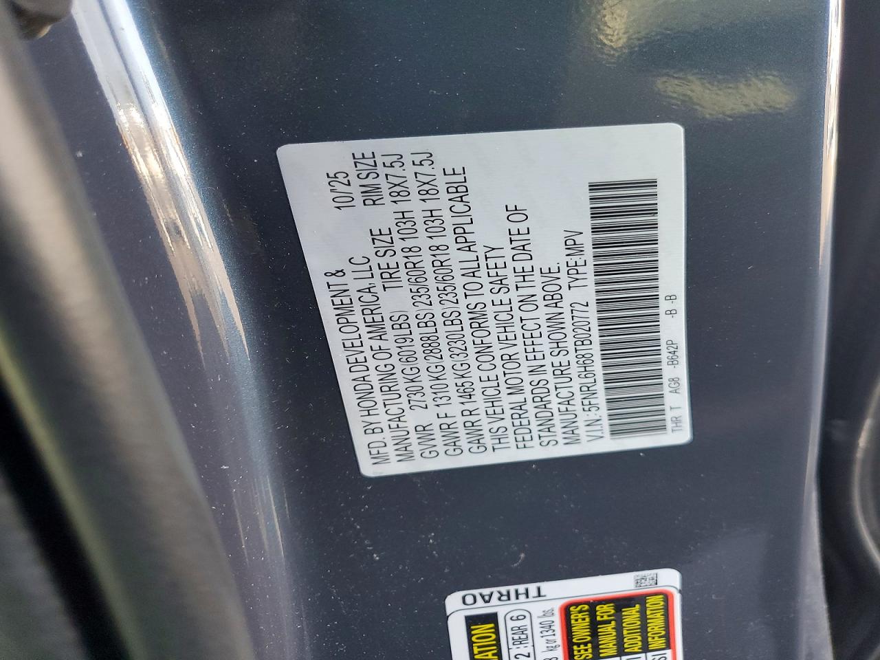 Honda Odyssey Exl