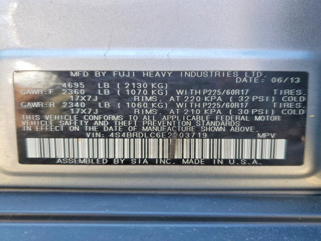 Subaru Outback 3.6r Limited