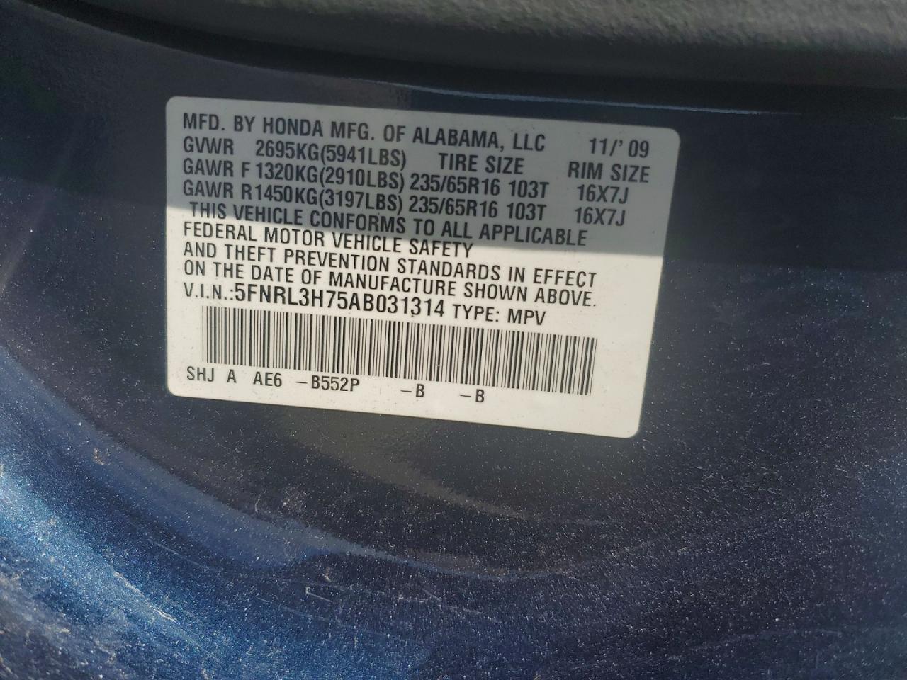 Honda Odyssey Exl