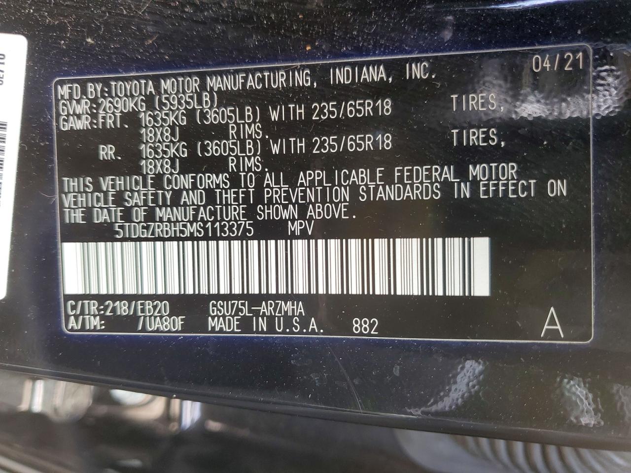 Toyota Highlander Xle