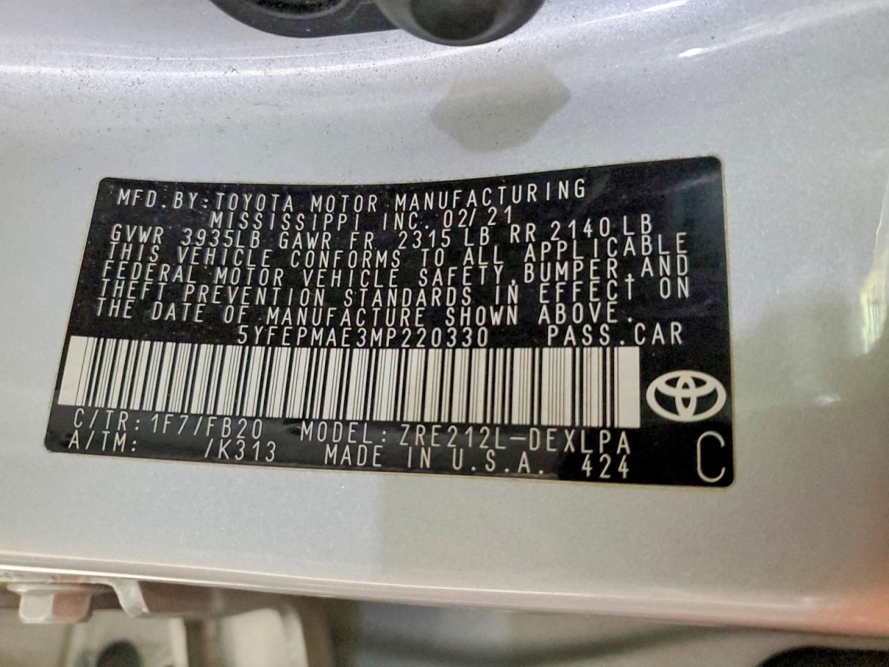 Toyota Corolla Le