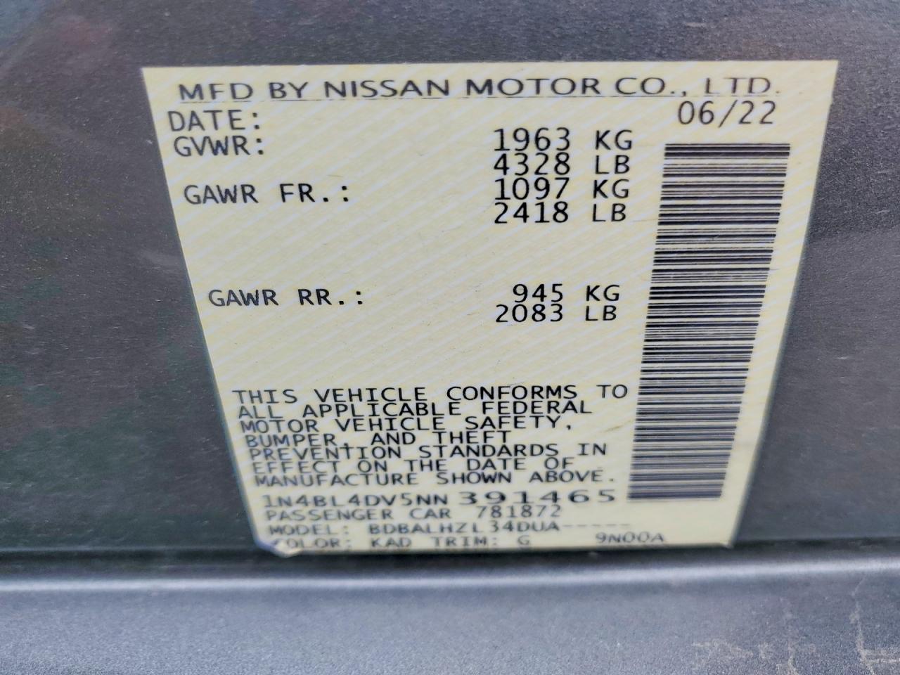 Nissan Altima Sv