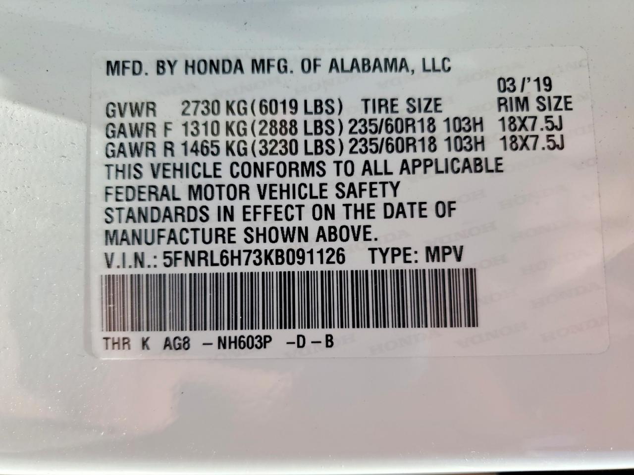 Honda Odyssey Exl