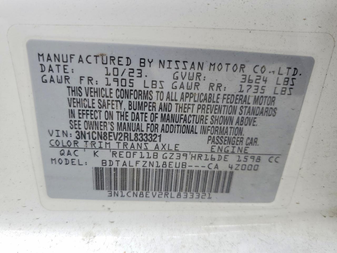 Nissan Versa Sv