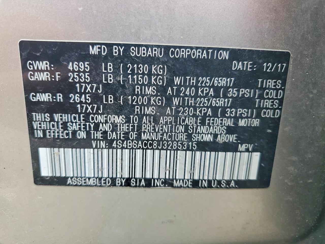 Subaru Outback 2.5i Premium