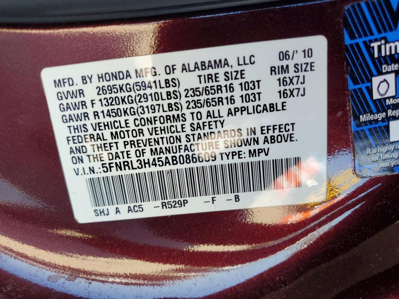 Honda Odyssey Ex
