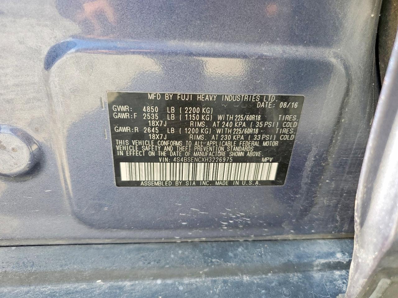 Subaru Outback 3.6r Limited