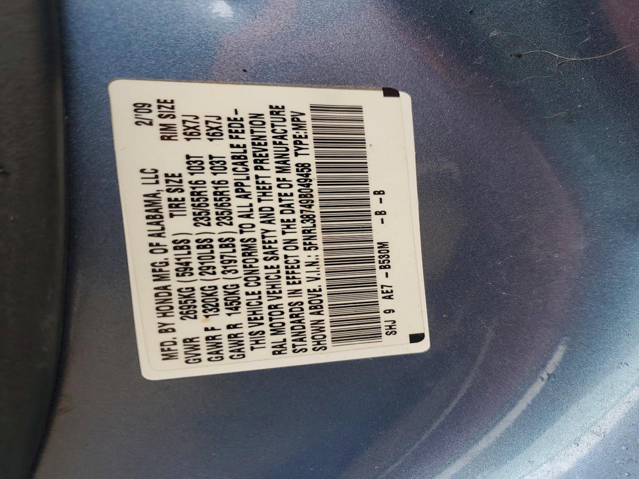 Honda Odyssey Exl