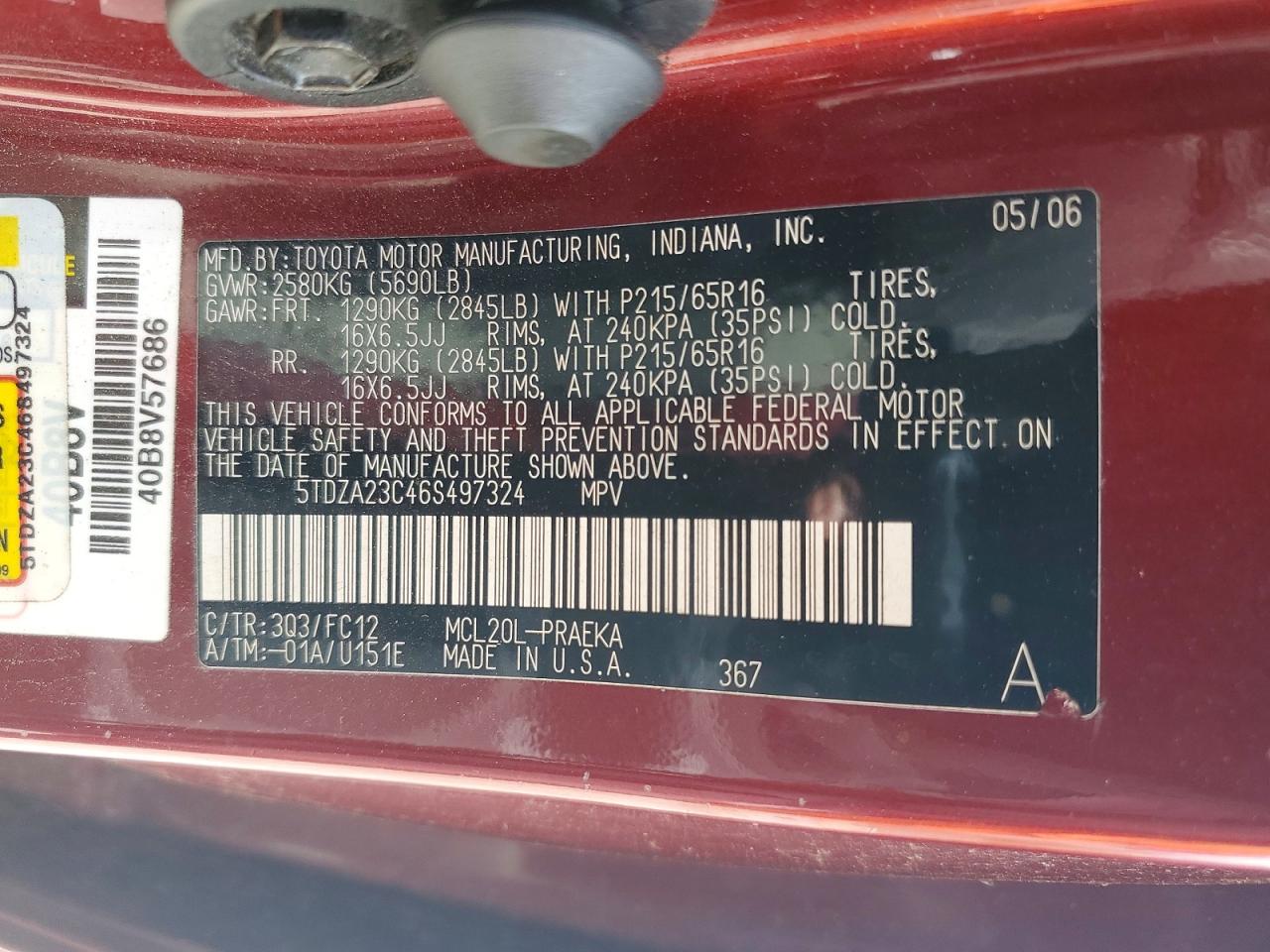Toyota Sienna Le 8 Passenger