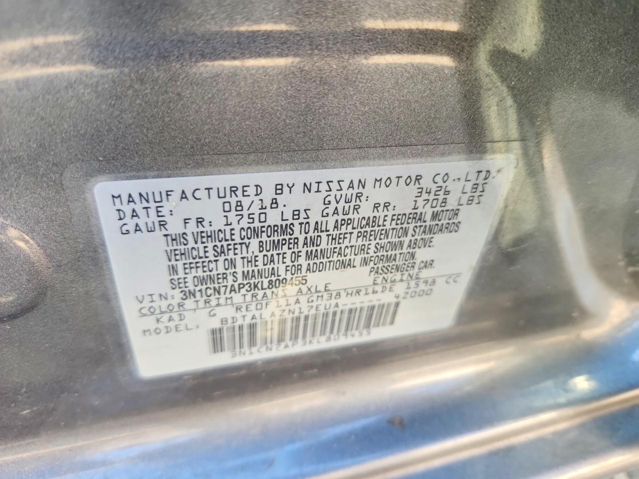 Nissan Versa S Plus