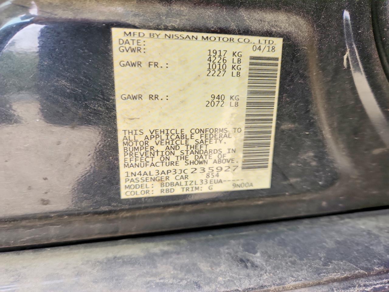 Nissan Altima 2.5 Sv
