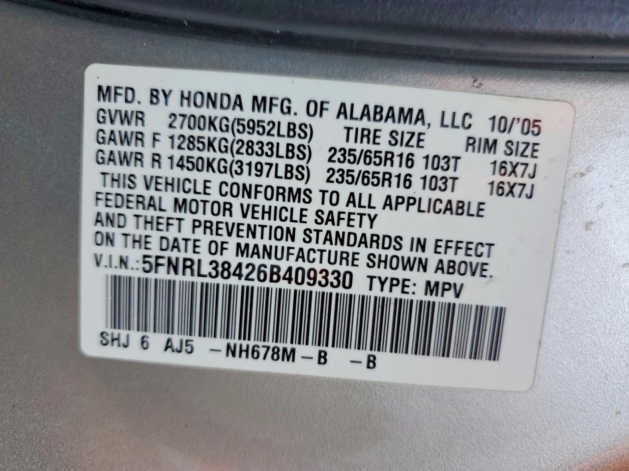 Honda Odyssey Ex