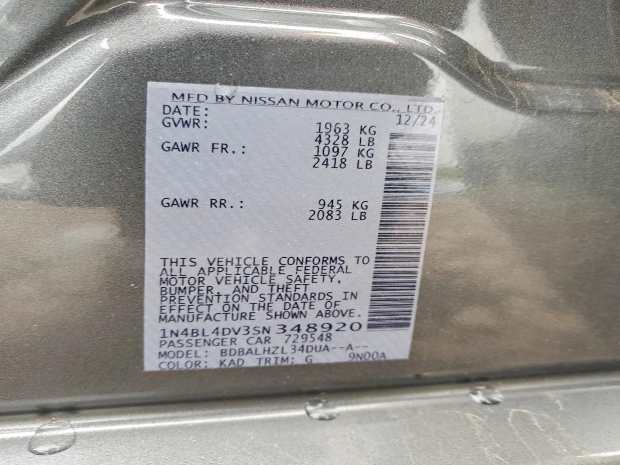 Nissan Altima Sv