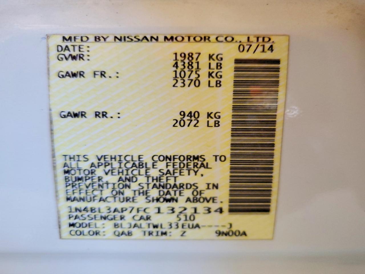 Nissan Altima 3.5 Sl
