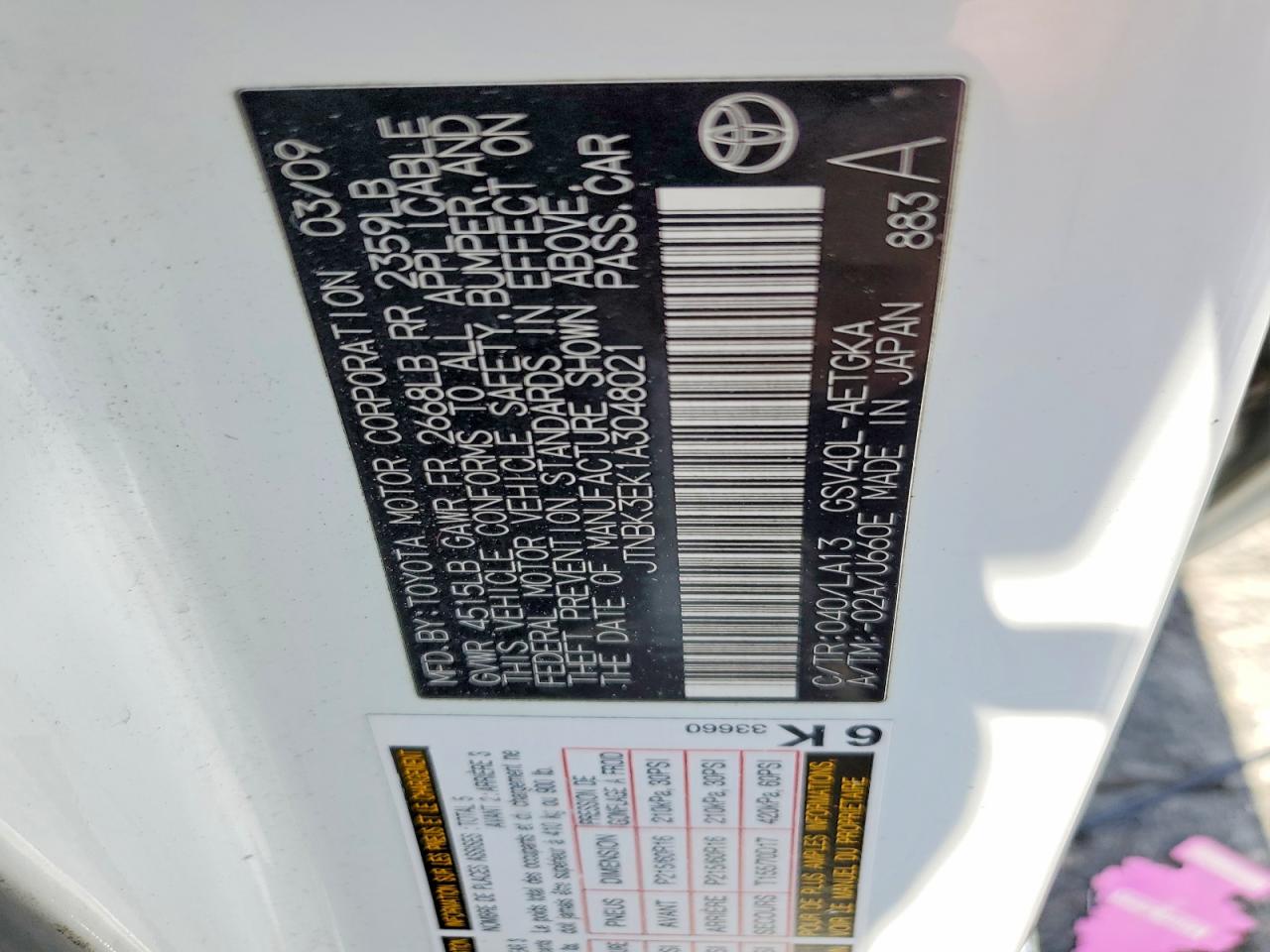 Toyota Camry Xle V6