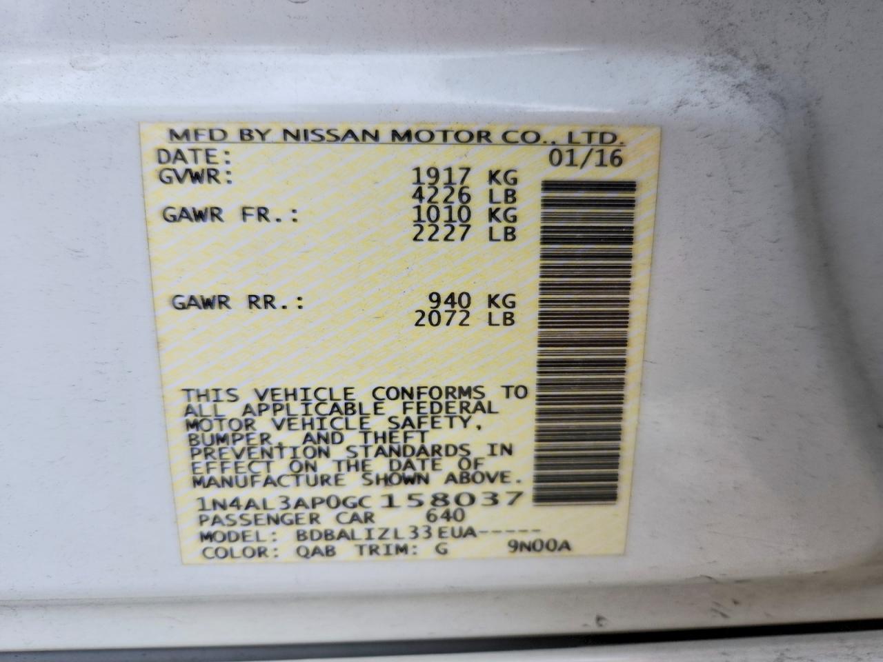 Nissan Altima 2.5 Sv