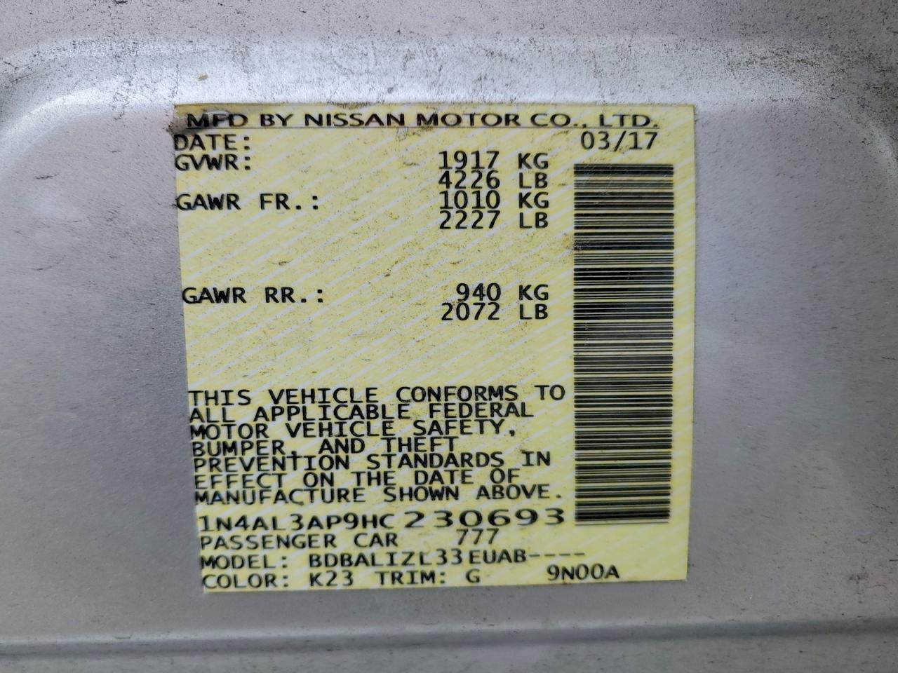 Nissan Altima 2.5 Sv