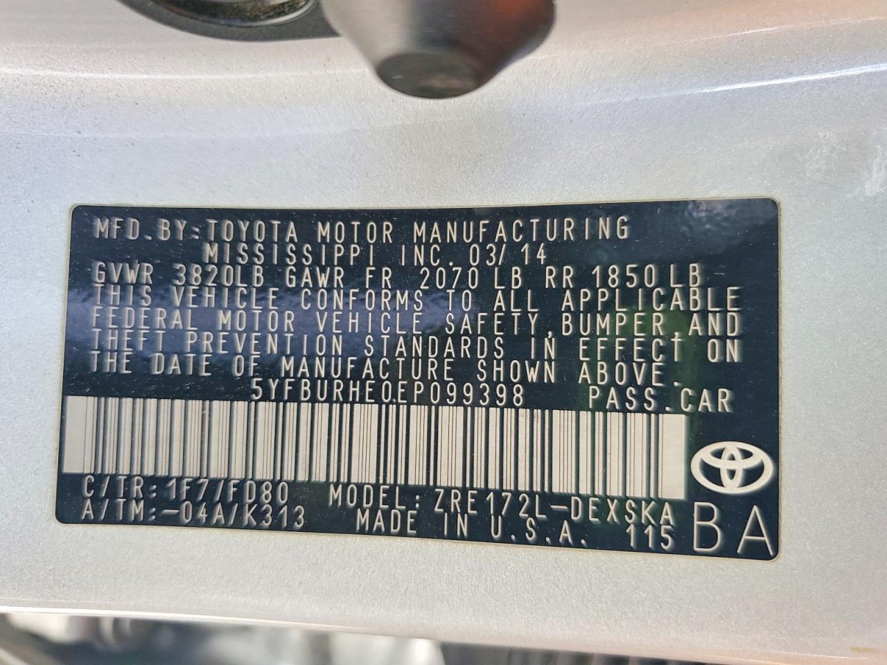 Toyota Corolla S Plus