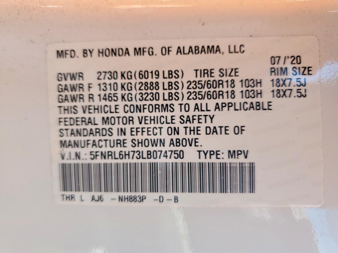 Honda Odyssey Exl
