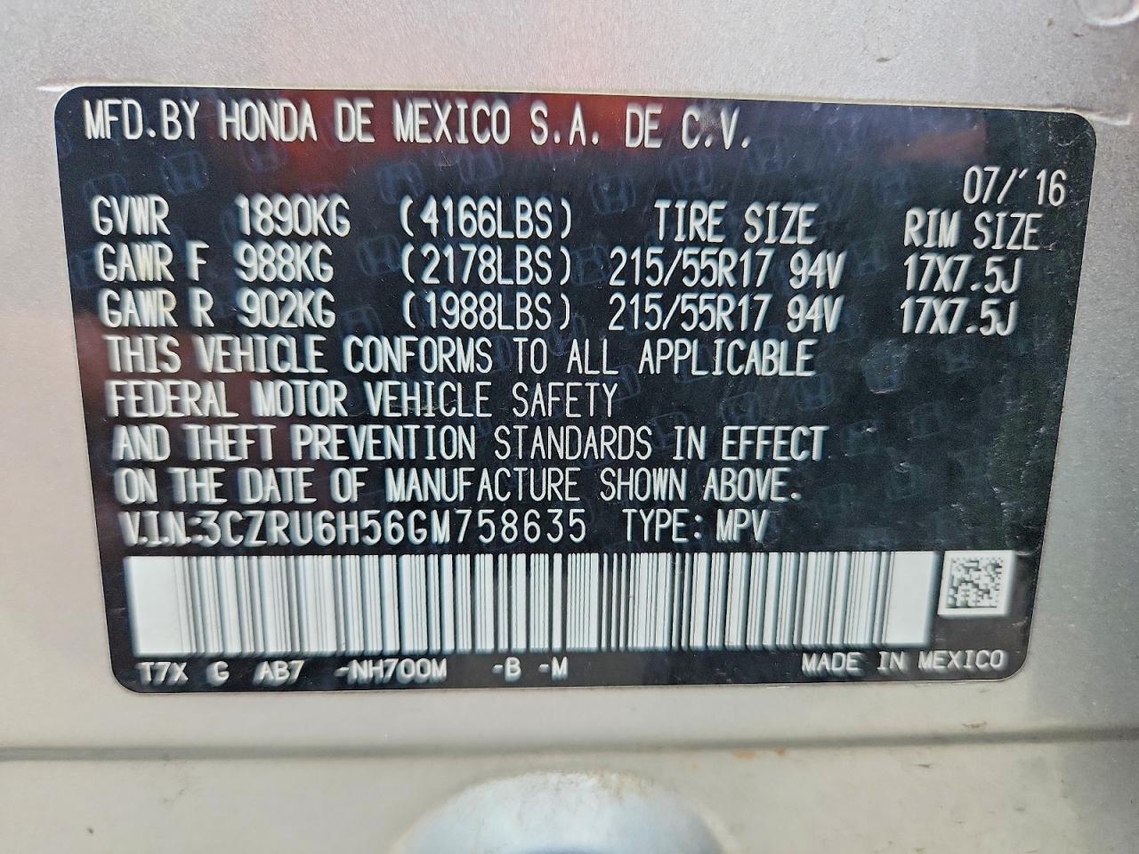 Honda HR-V Ex
