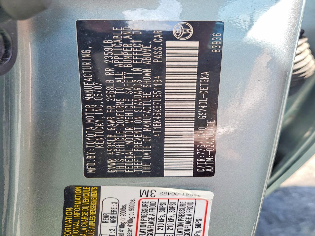 Toyota Camry Xle V6
