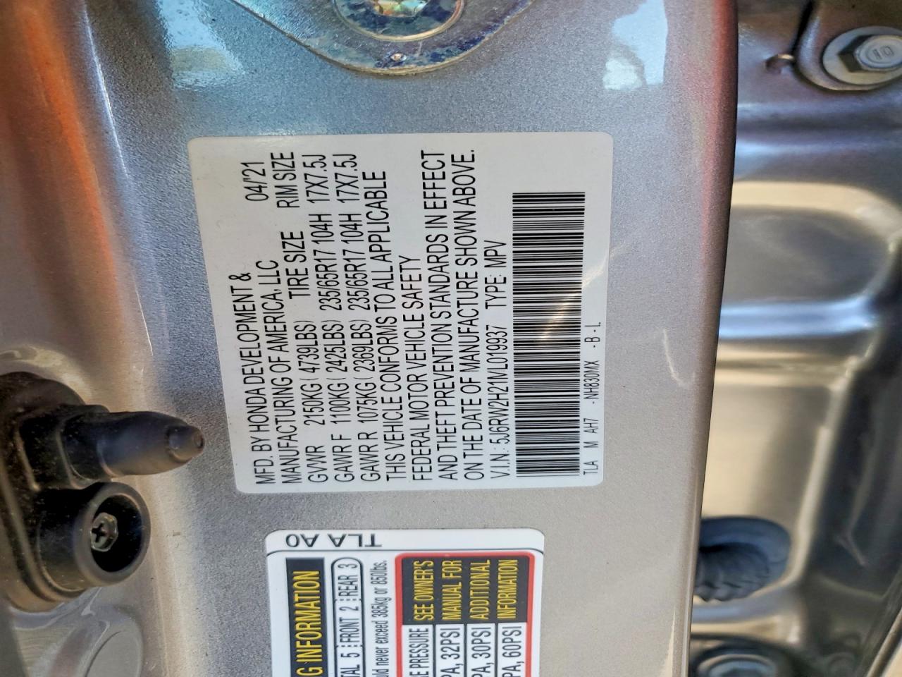 Honda Crv Lx