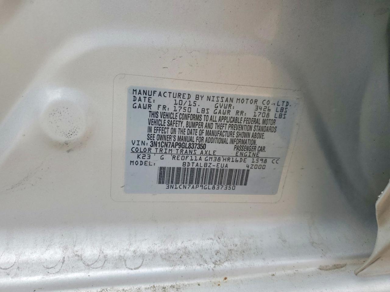 Nissan Versa 1.6 Sv