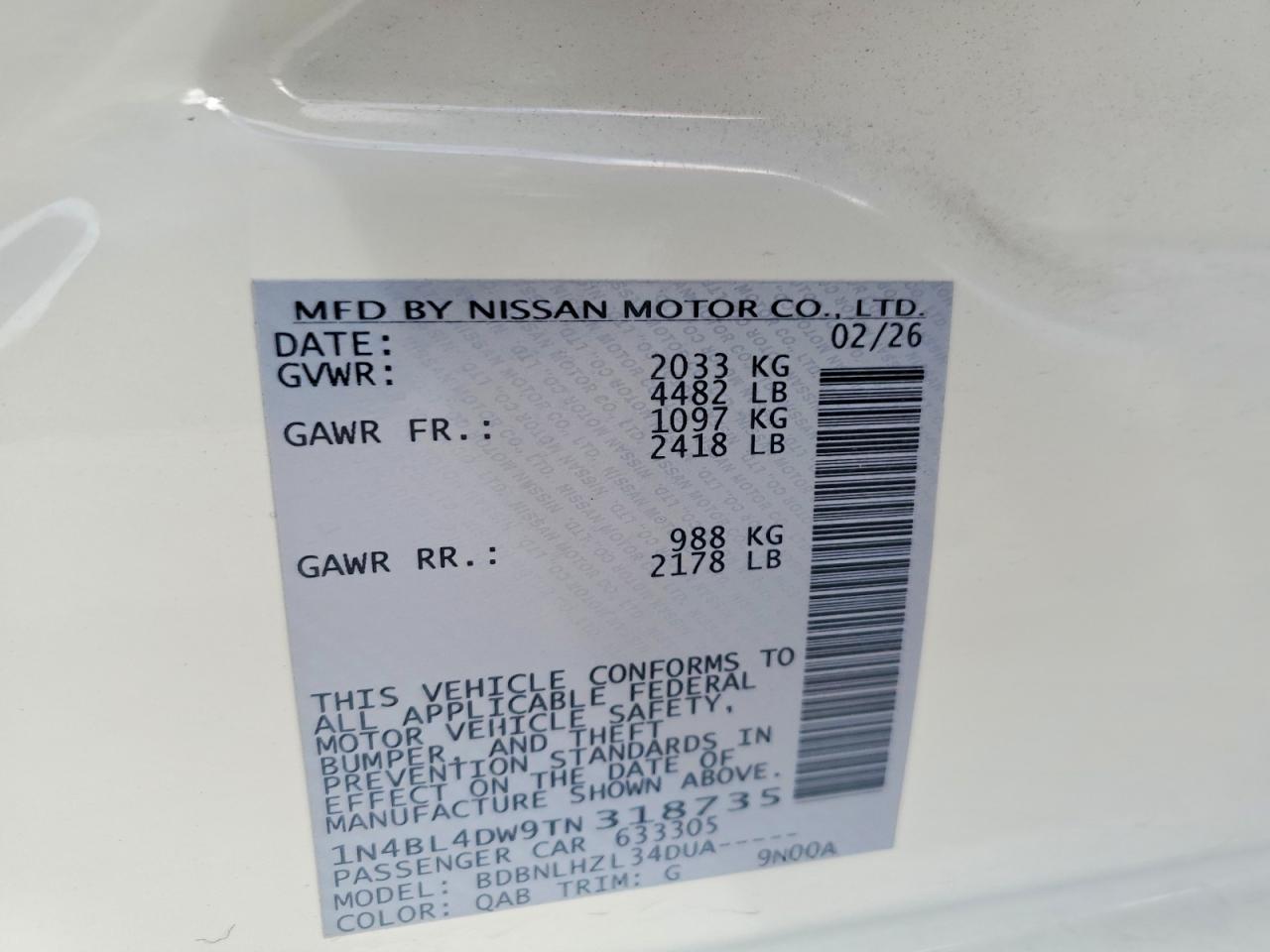 Nissan Altima Sv
