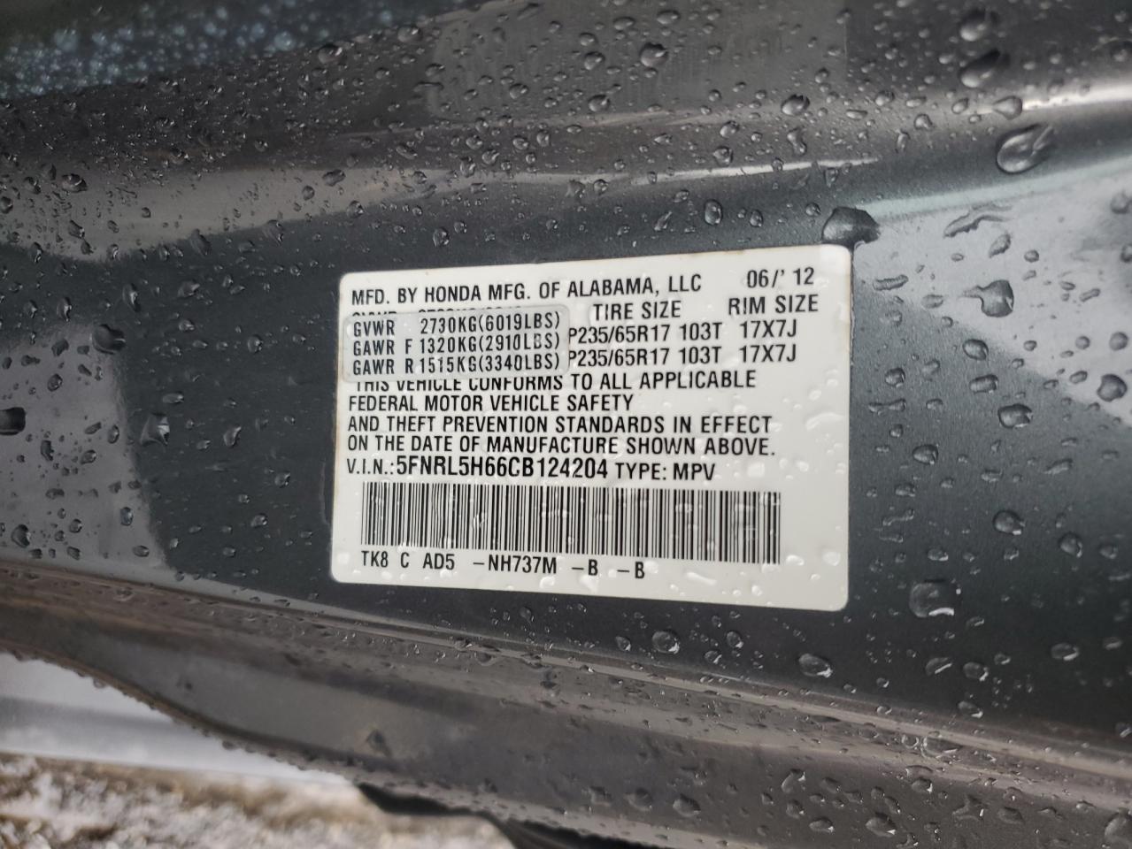 Honda Odyssey Exl