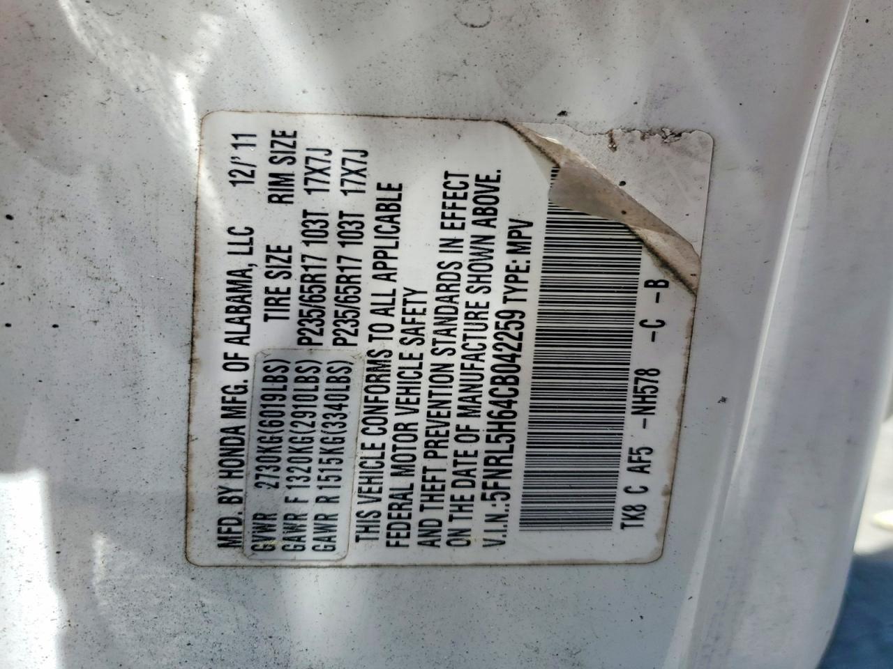Honda Odyssey Exl