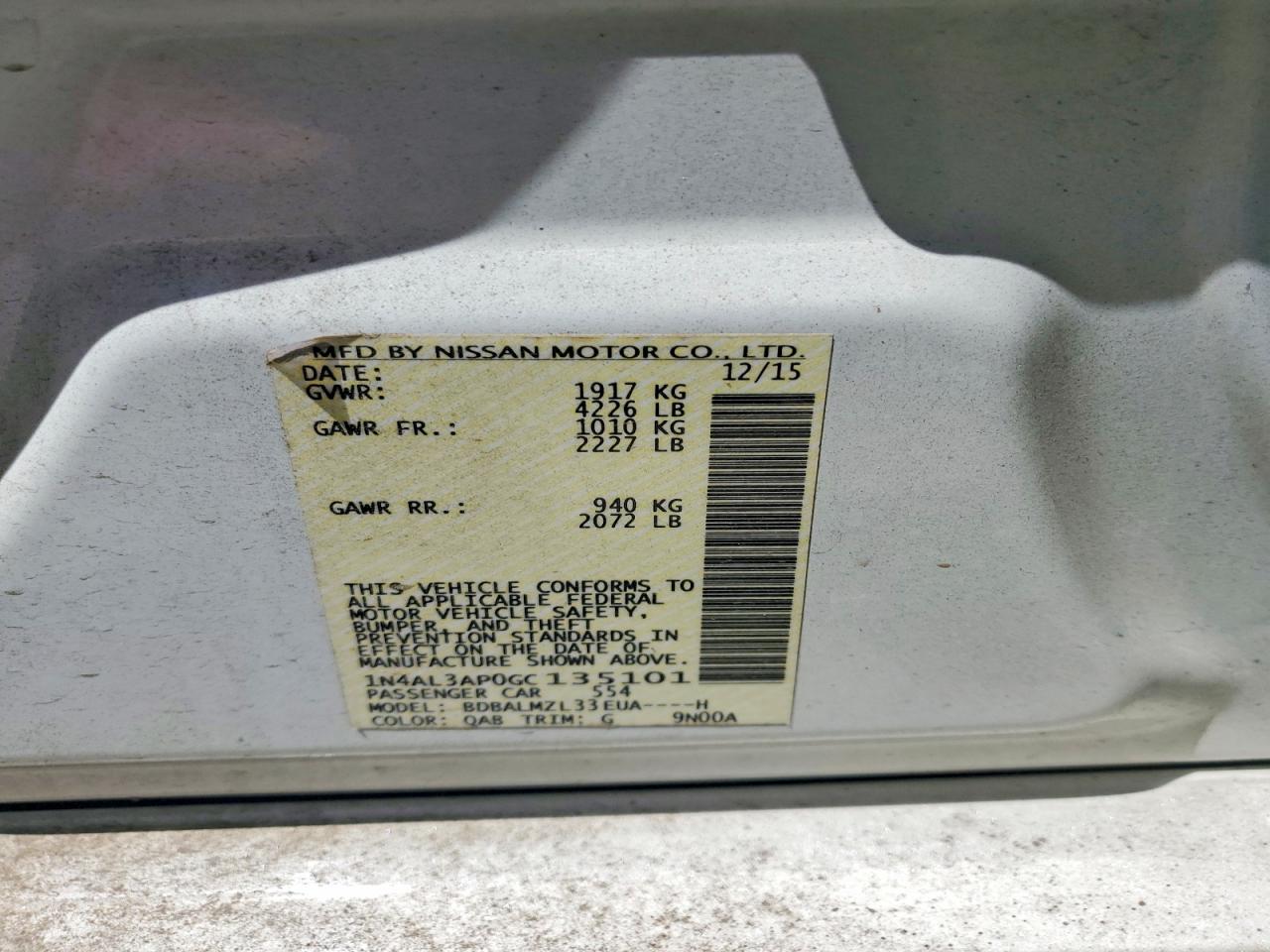 Nissan Altima 2.5 Sv