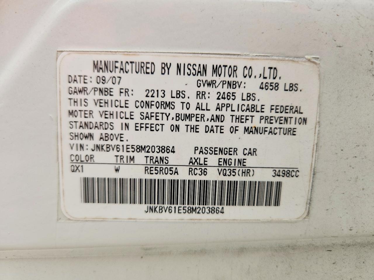 INFINITI G35 X