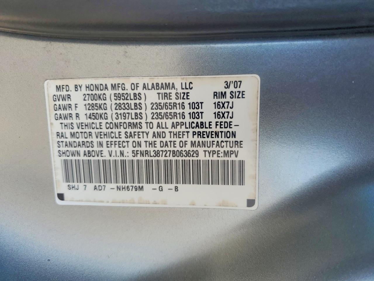 Honda Odyssey Exl