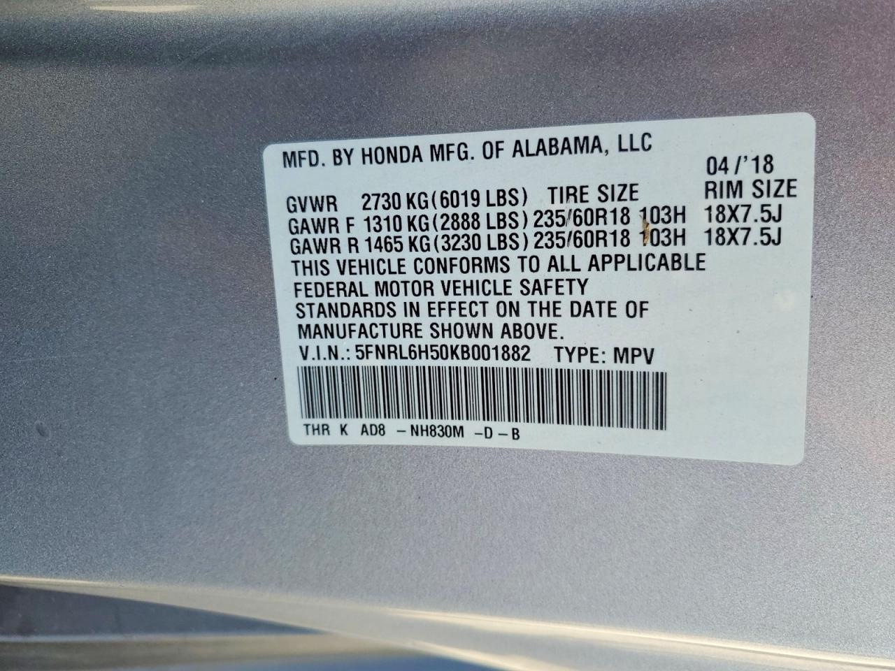 Honda Odyssey Ex