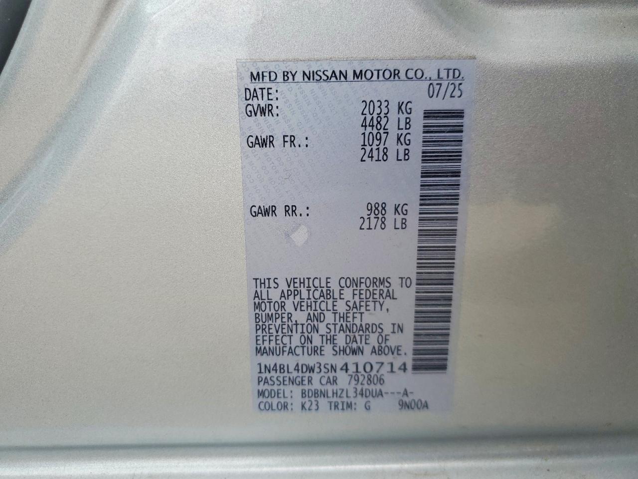 Nissan Altima Sv