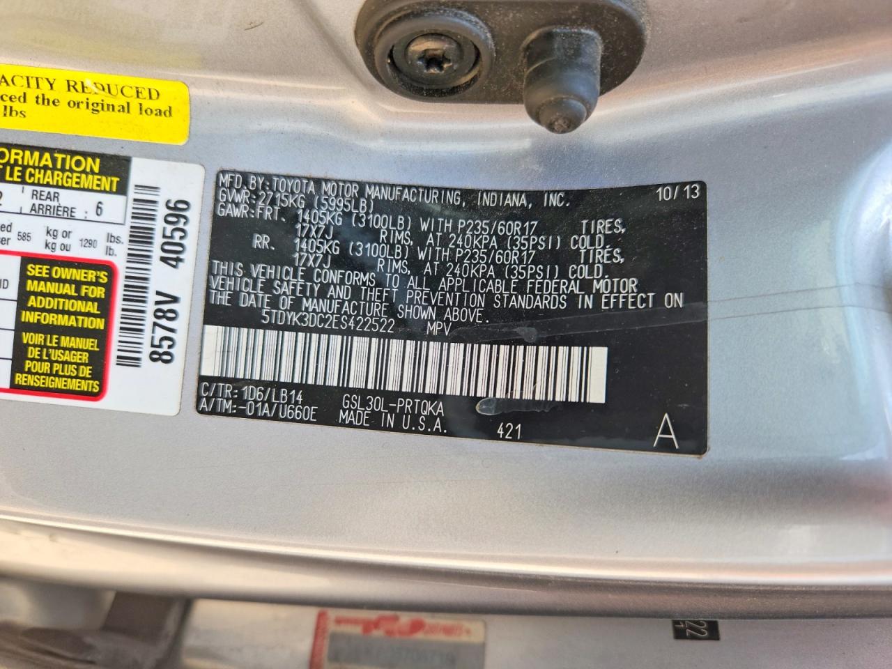 Toyota Sienna Xle 8-passenger