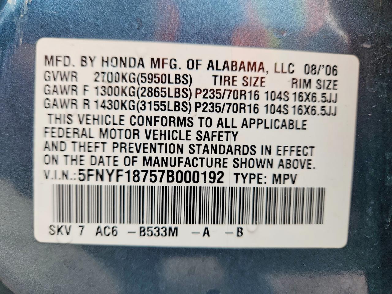Honda Pilot Exl