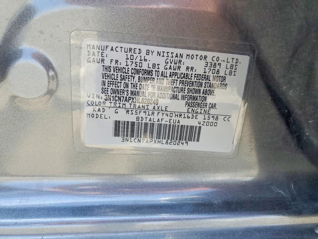 Nissan Versa 1.6 S