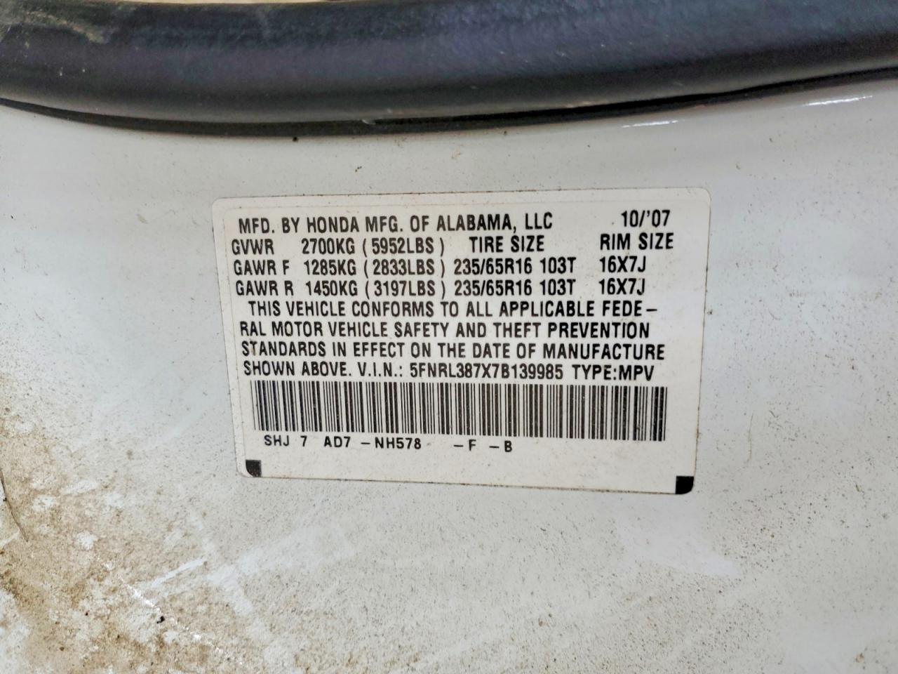 Honda Odyssey Exl