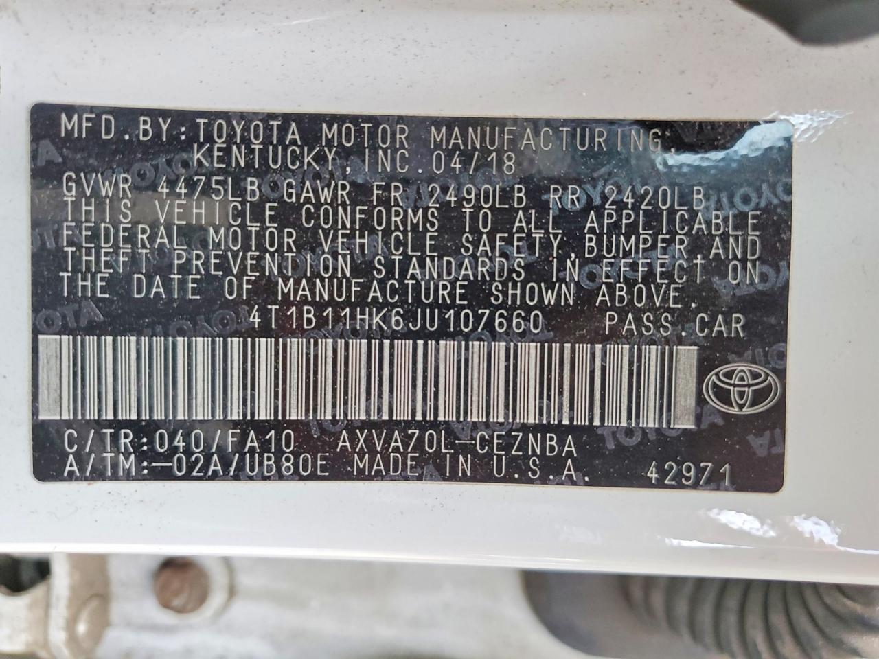 Toyota Camry Le
