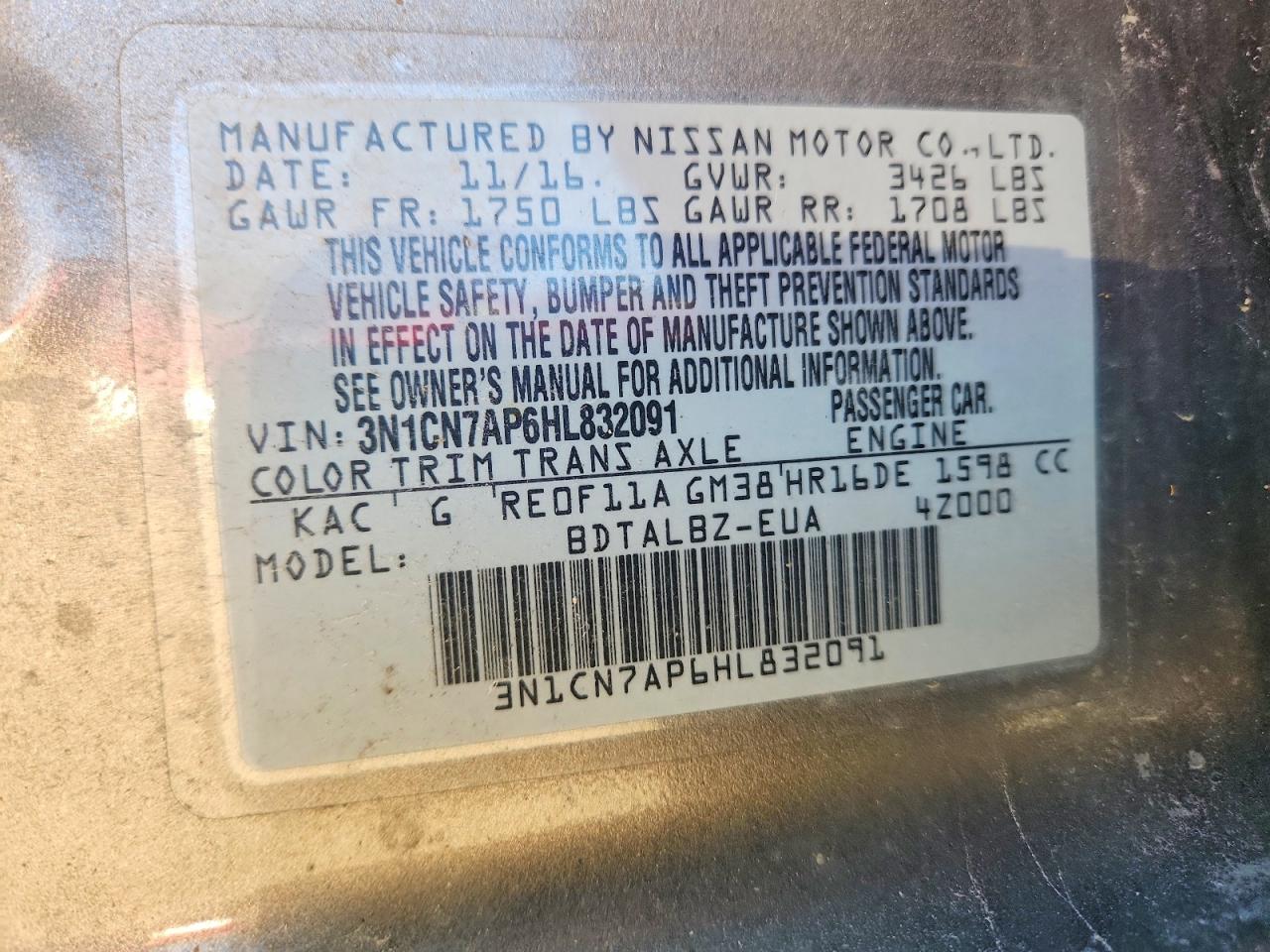 Nissan Versa 1.6 Sv