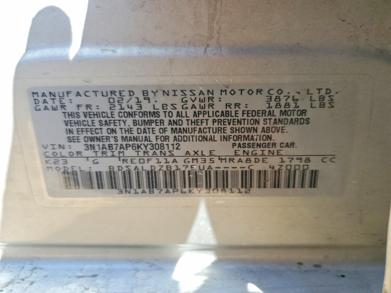 Nissan Sentra Sv