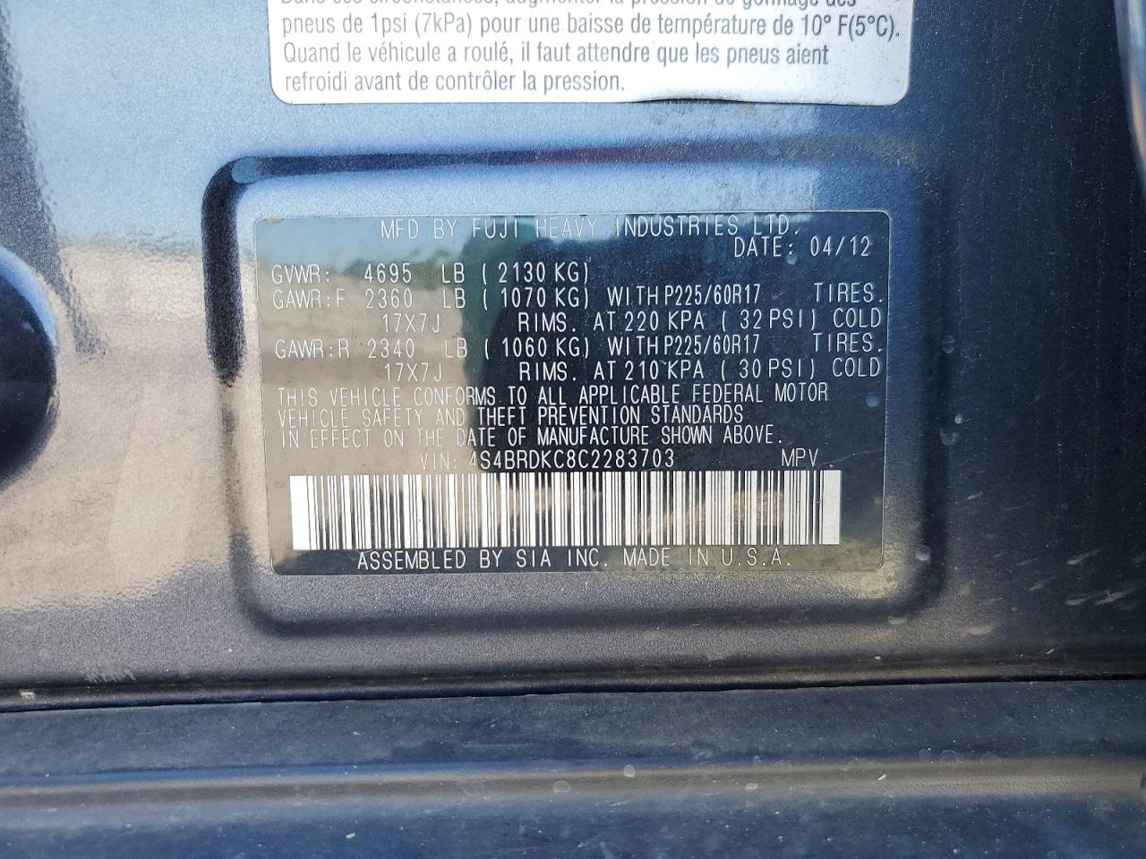 Subaru Outback 3.6r Limited