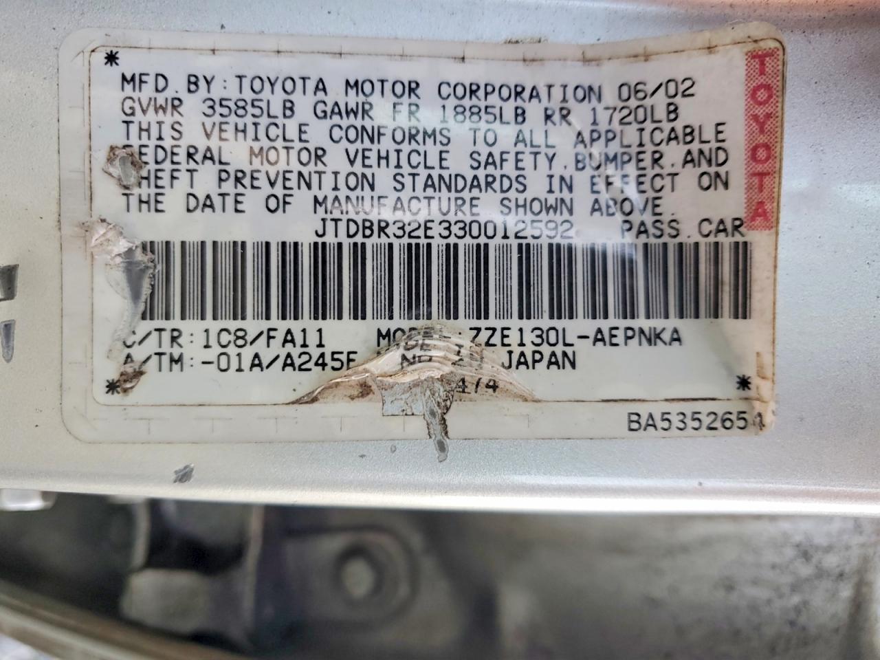 Toyota Corolla Le