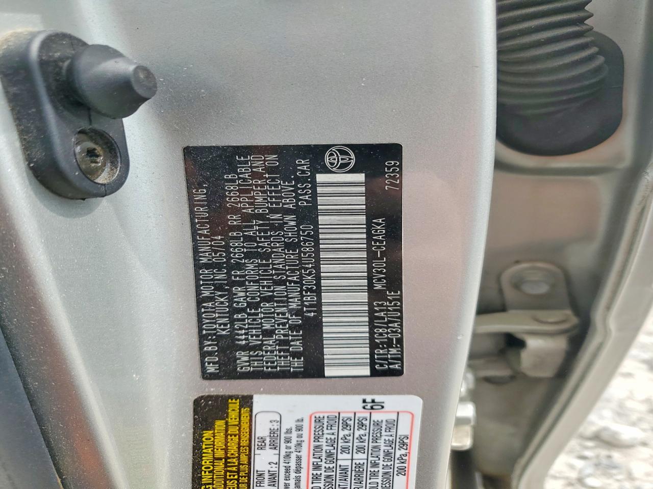 Toyota Camry Xle V6